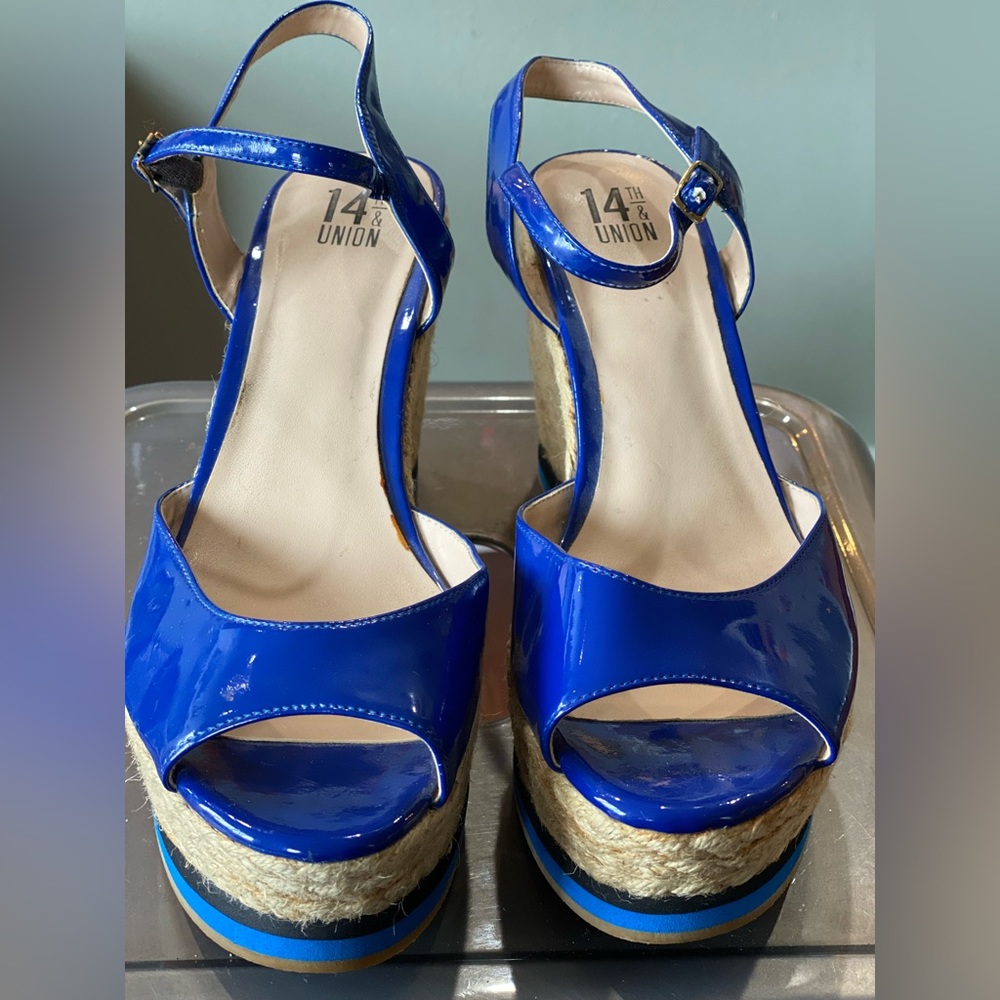 Blue Platform Sandals